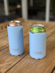 Good Vibes™ Insulated Double Wall Stainless Steel Skinny Bottle Can Cooler - Bay Blue