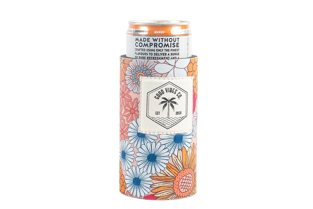 Retro Summer Skinny Neoprene Can & Stubby Holder - Suits Seltzer Style Cans