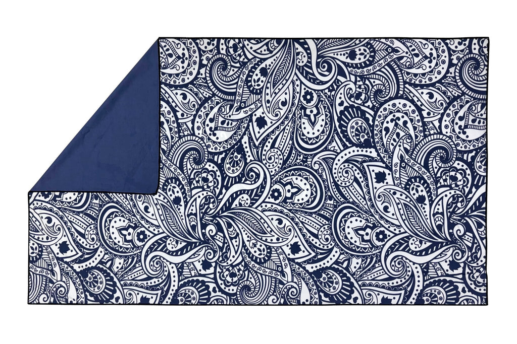 Tahitian Blue 160cm Microfibre Beach Towel with Storage Bag , Sand-Resistant, Eco Friendly, Double Sided