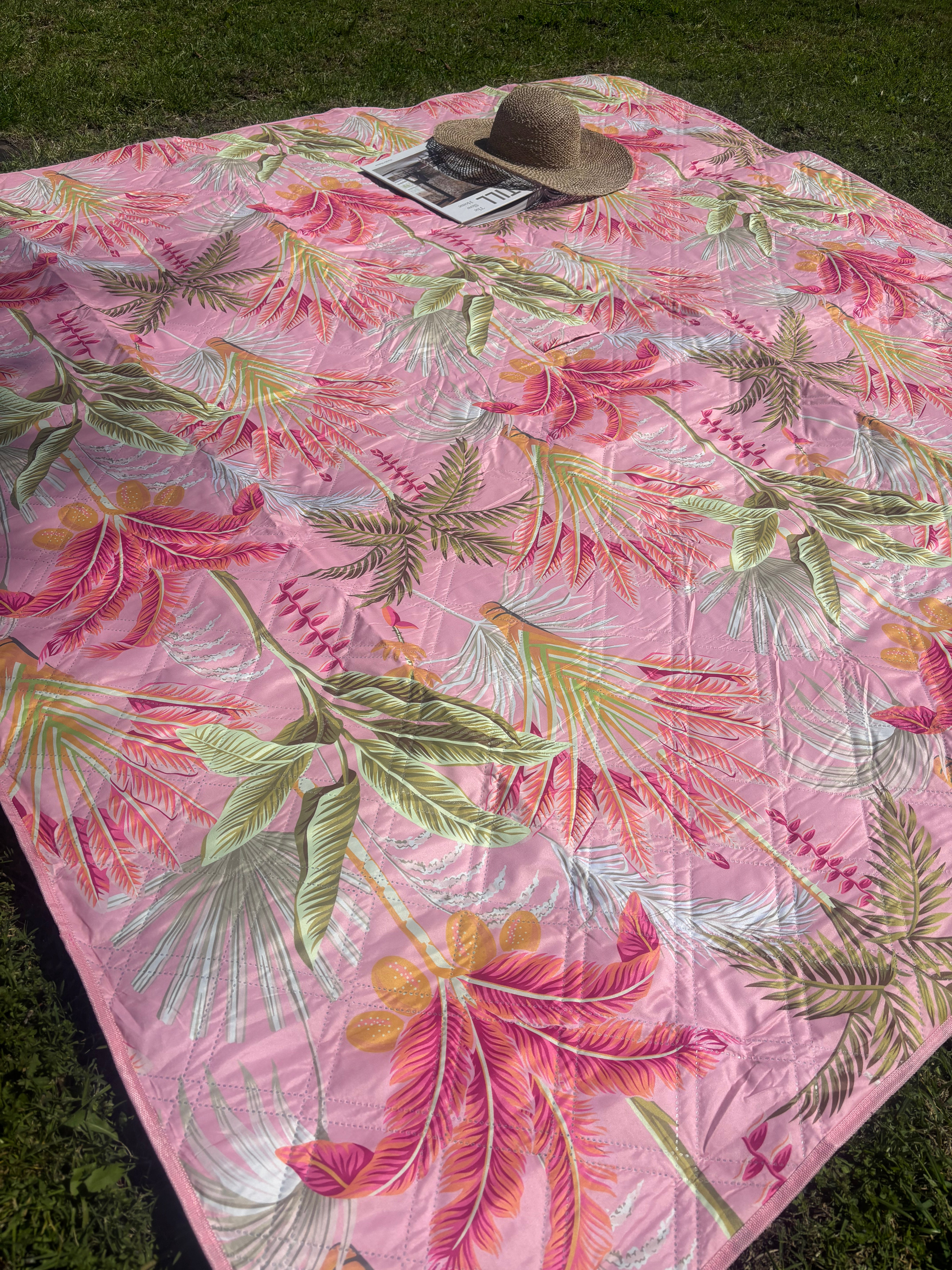 Tropicana Premium Picnic Mat Blanket, 2x2m, Waterproof Base, Carry Strap, Storage Pocket, 4 Ground Pegs