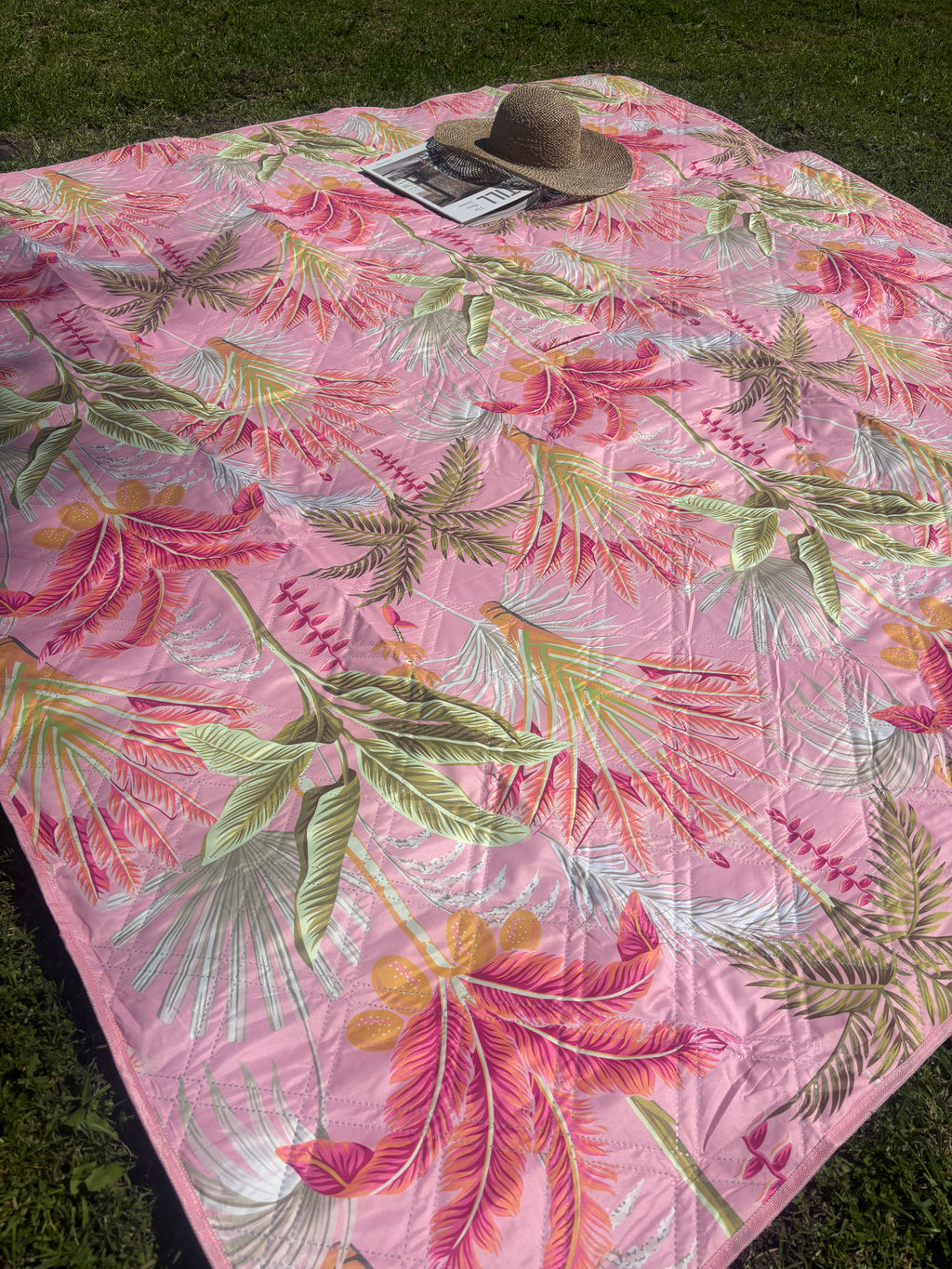 Tropicana Premium Picnic Mat Blanket, 2x2m, Waterproof Base, Carry Strap, Storage Pocket, 4 Ground Pegs