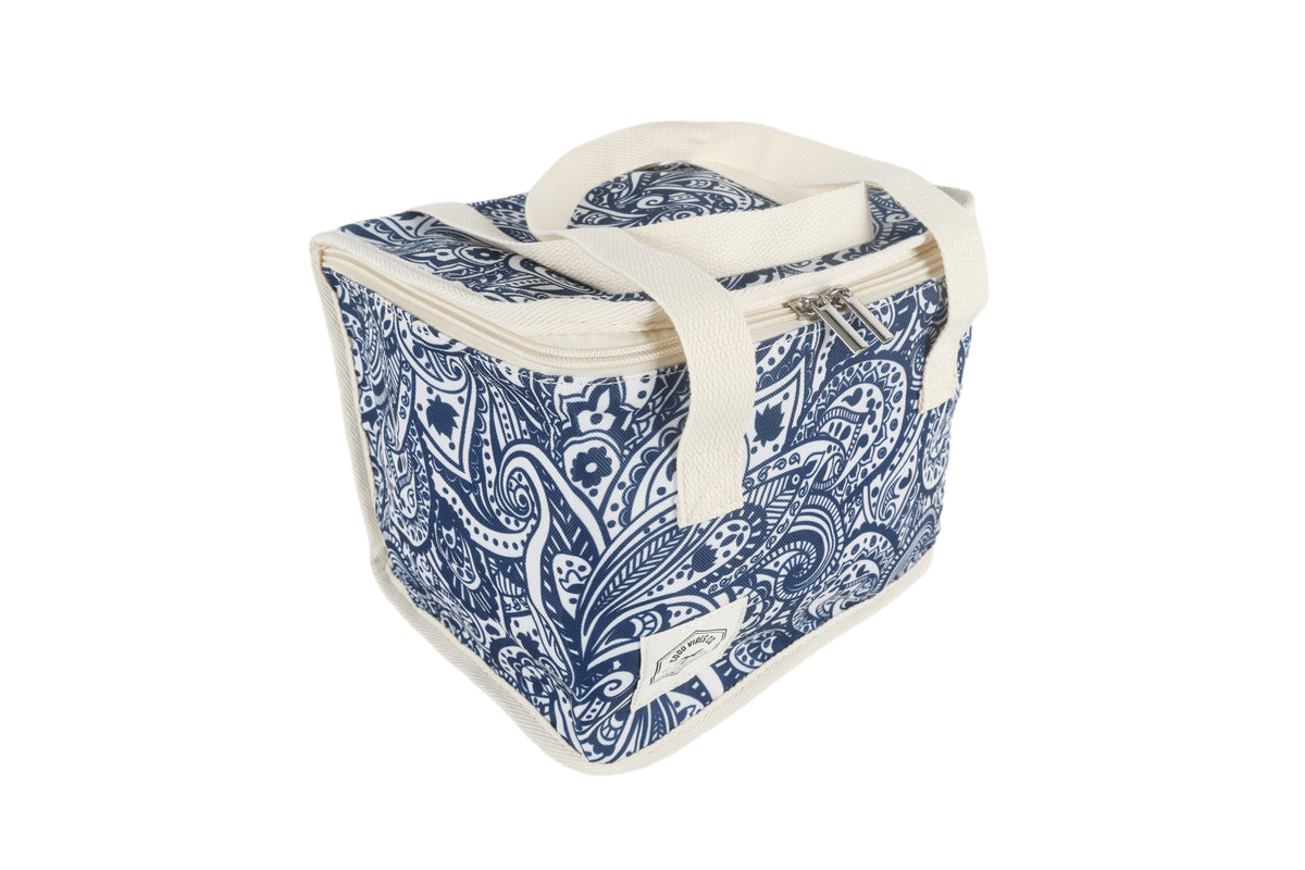 Tahitian Blue Premium Insulated Lunch Bag, Carry Handles, Zippered Closure