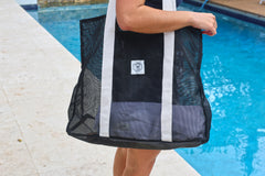 Black Extra Large, Ultimate Mesh Tote Beach Bag 62cm