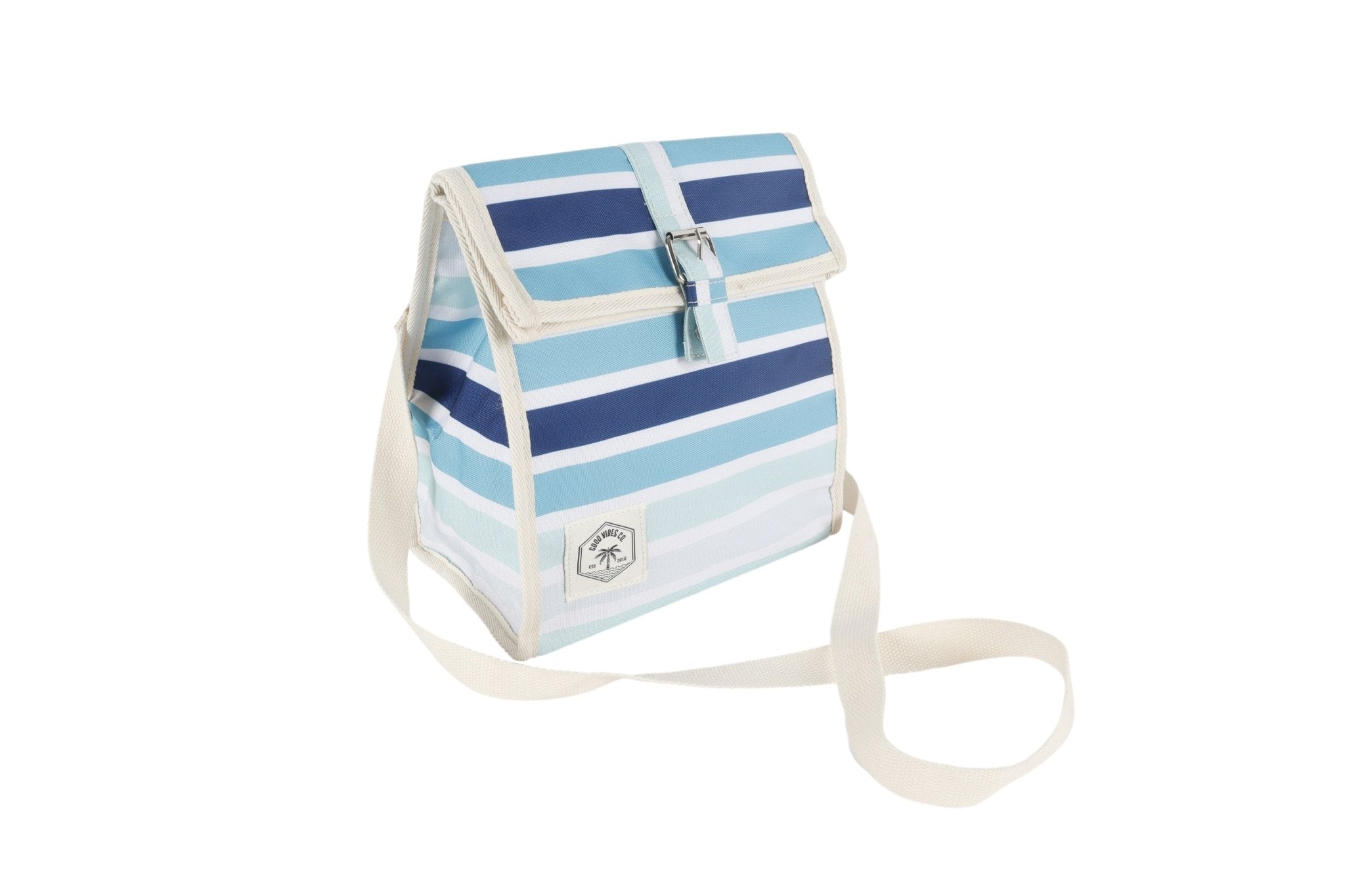 Ocean Tide Insulated Lunch Bag, Removable Shoulder Strap, Adjustable Closure Strap