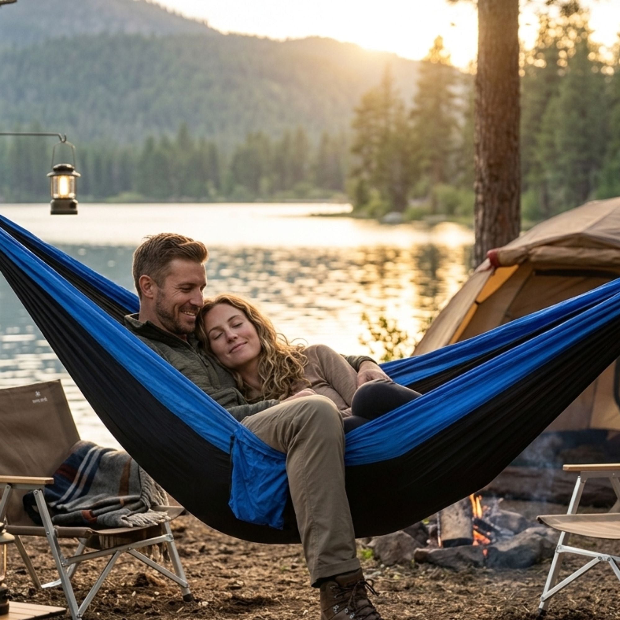 Good Vibes Double Travel Hammock with Carry Bag 270 x 135cm