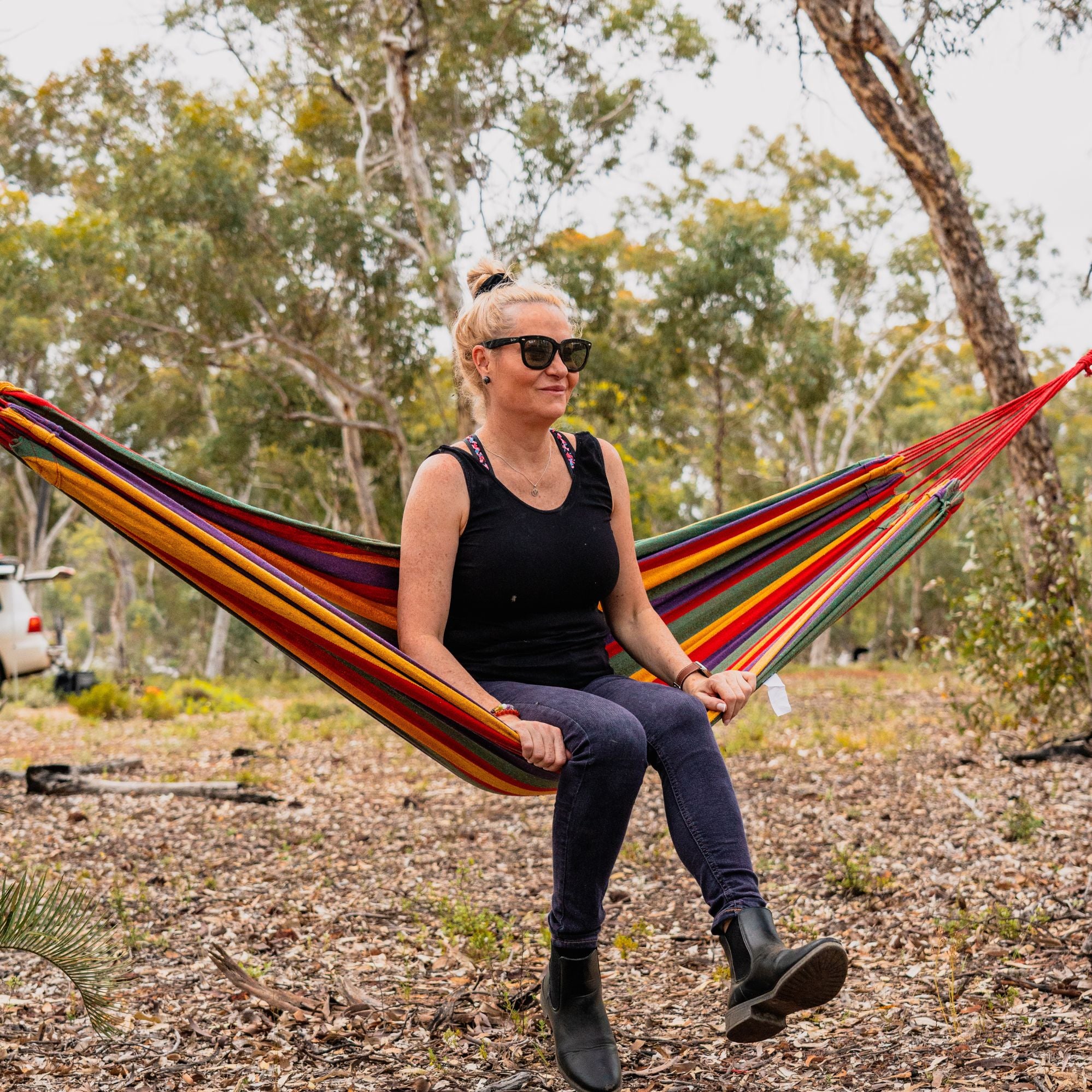 Good Vibes Double Travel Hammock with Carry Nag 200 x 150 cm