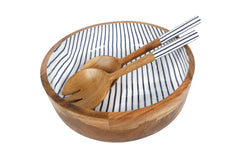 Mediterranean 2pc Mango Salad Servers 24cm - Wood & Enamel