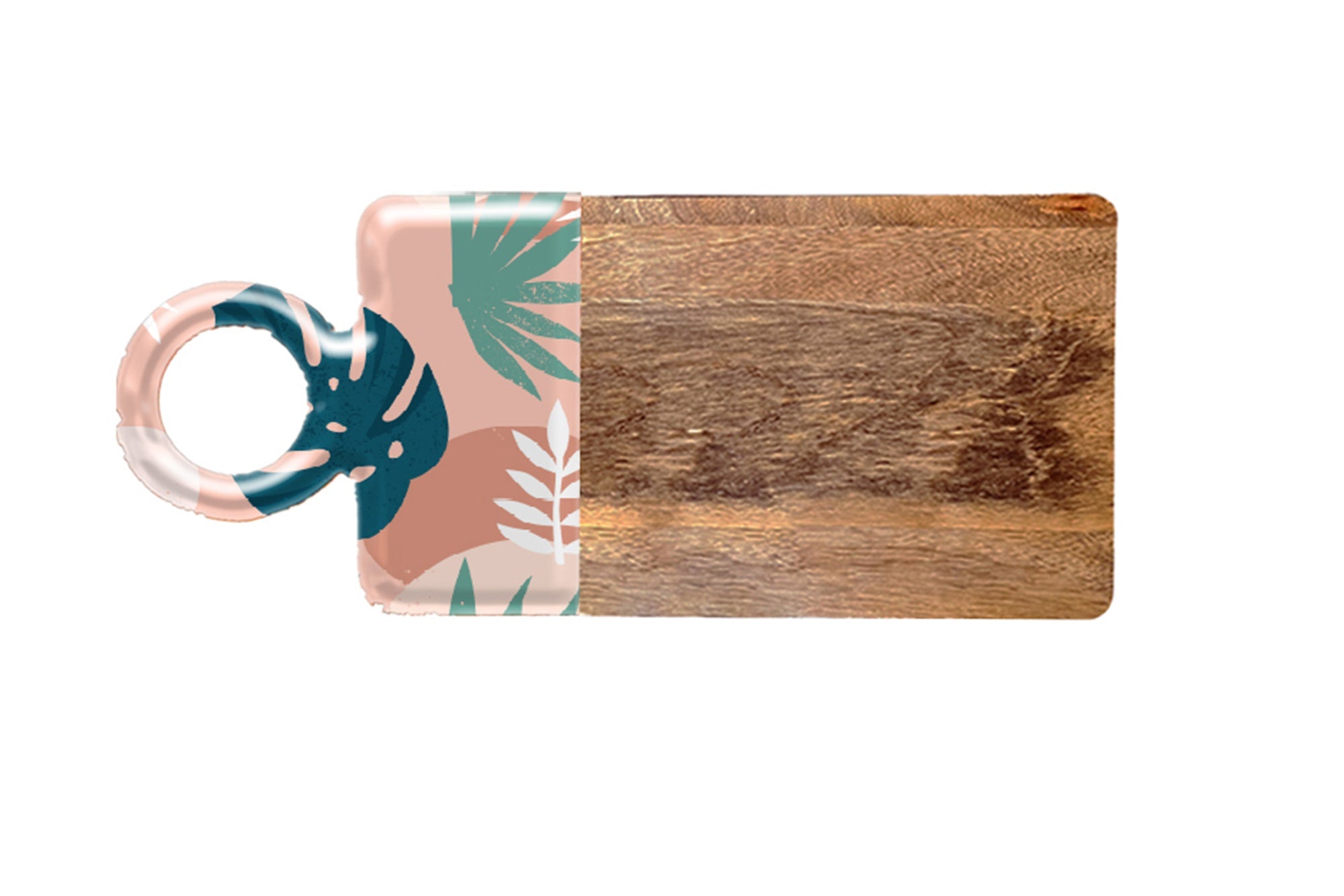 Blush Palm Mango Wood & Enamel Serving Board 46cm