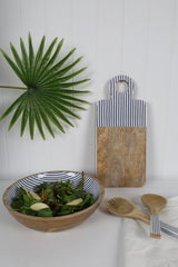 Mediterranean 2pc Mango Salad Servers 24cm - Wood & Enamel