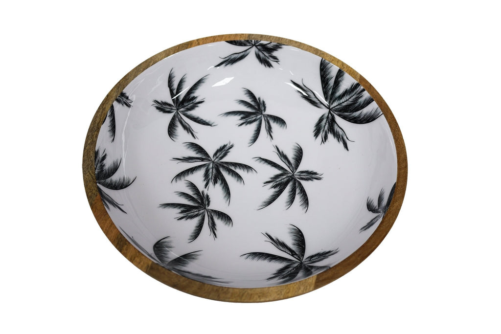 Havana Mango Wood and Enamel Salad Bowl 31cm