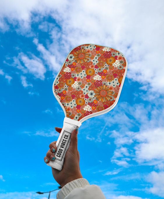 Retro Summer 4pc Carbon Fibre Pickleball Outdoor Game Set with Carry Bag