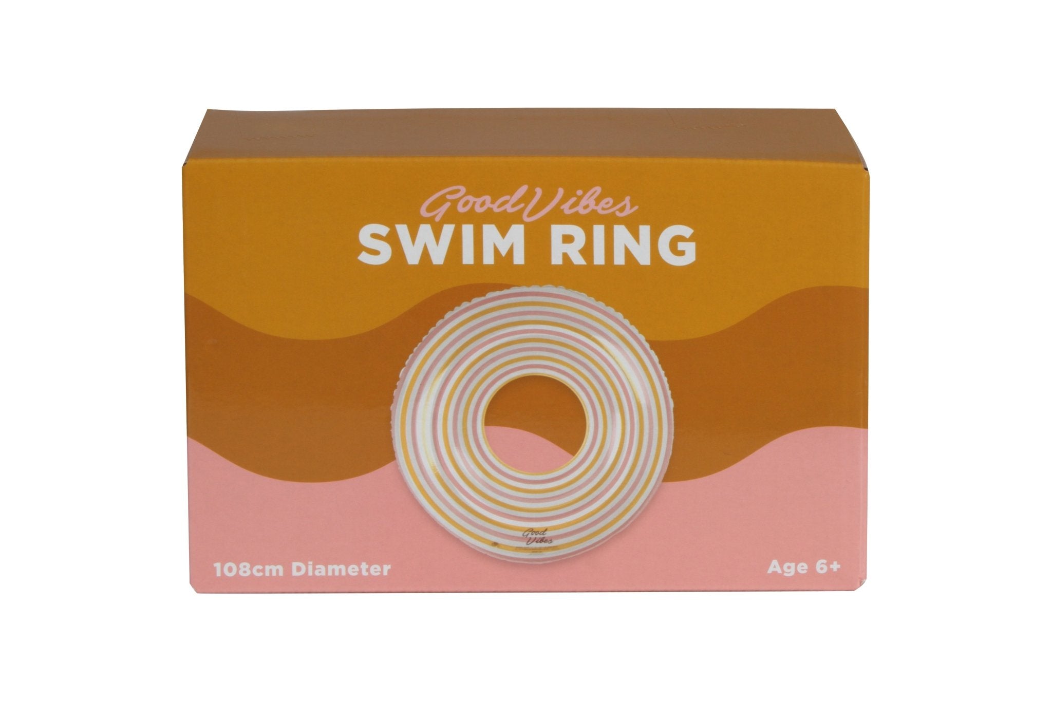 Stripe Inflatable Swim Ring Extra Large Heavy Duty PVC 108cm