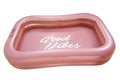 Inflatable Family Swimming Pool Extra Large Twin Tube Heavy Duty PVC Pink 262x175x50cm