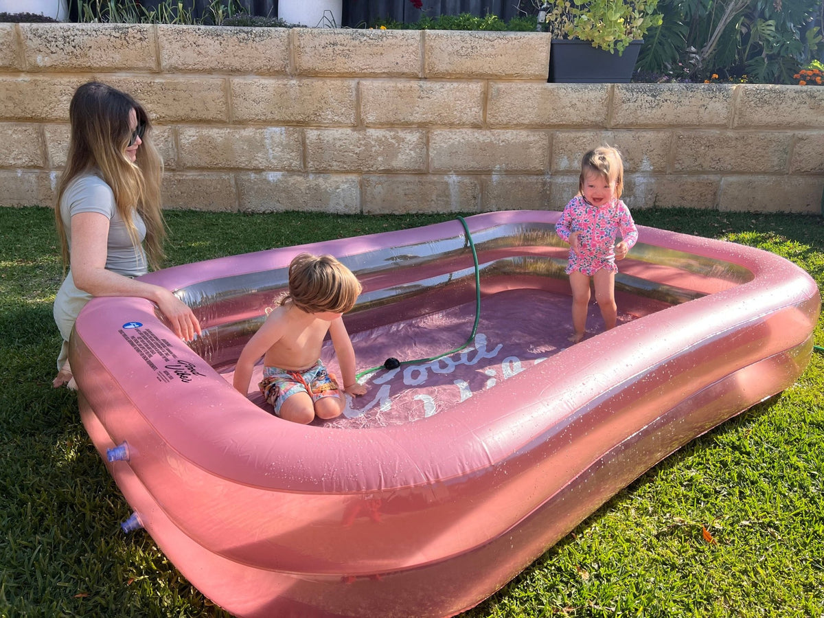 Inflatable Family Swimming Pool Extra Large Twin Tube Heavy Duty PVC P ...