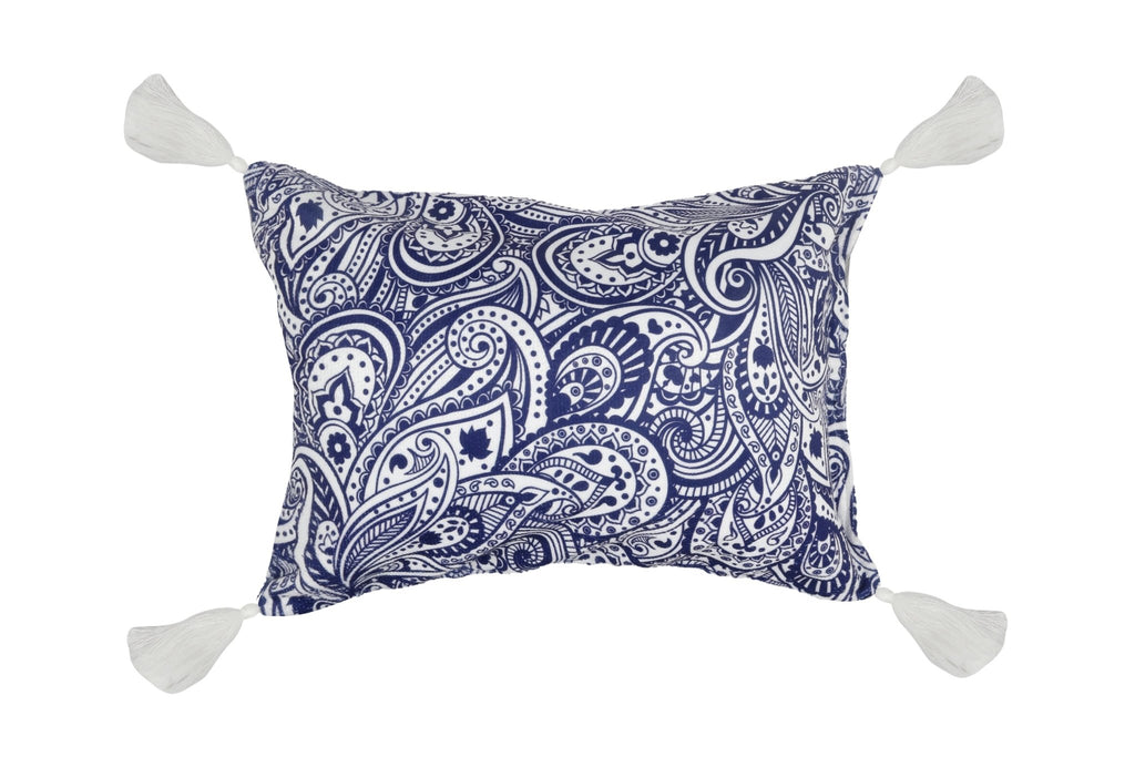 Mediterranean Inflatable Beach Pillow With Tassels , PVC Insert, Water Resistant
