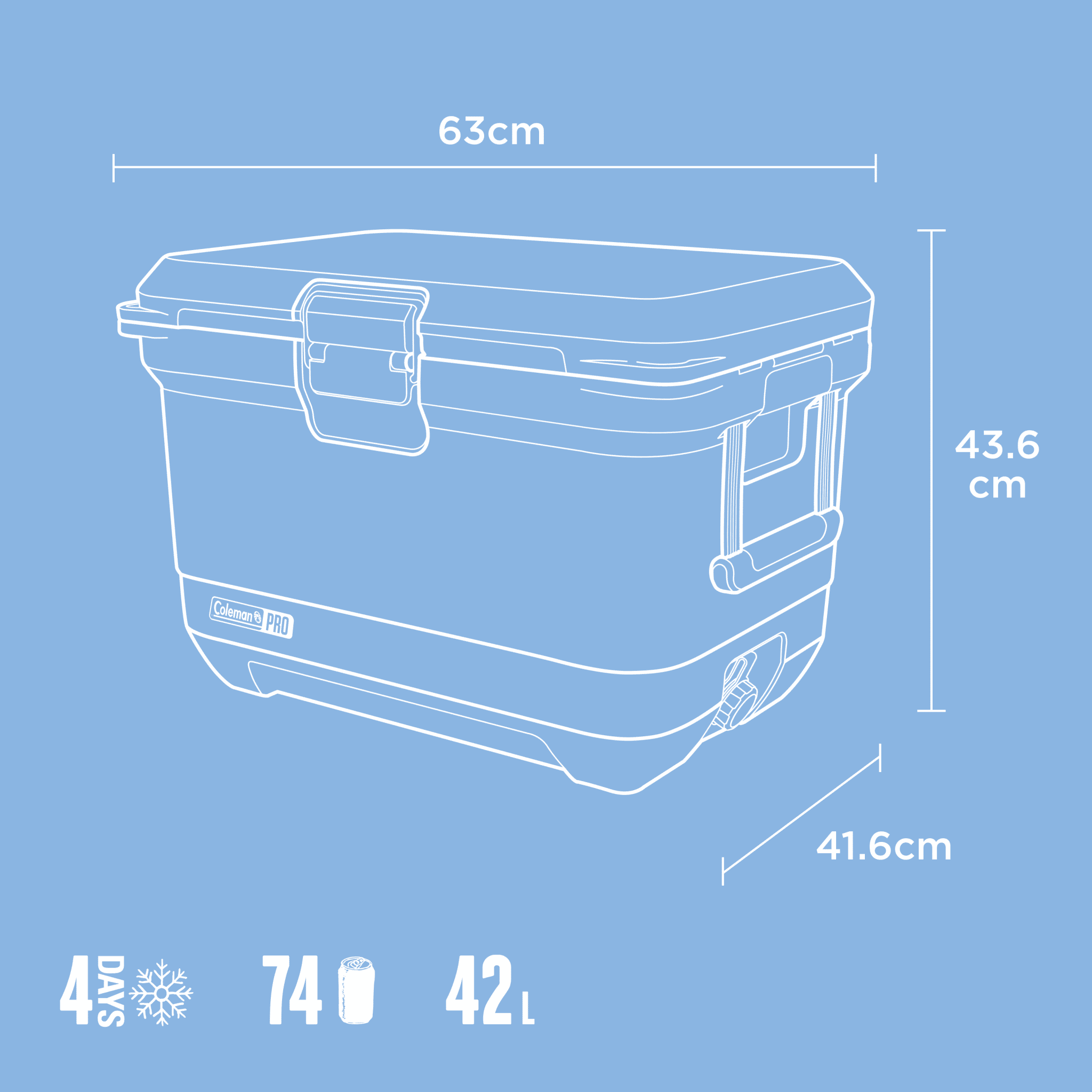 Coleman Cooler Pro 42L Hard - Blue Sky