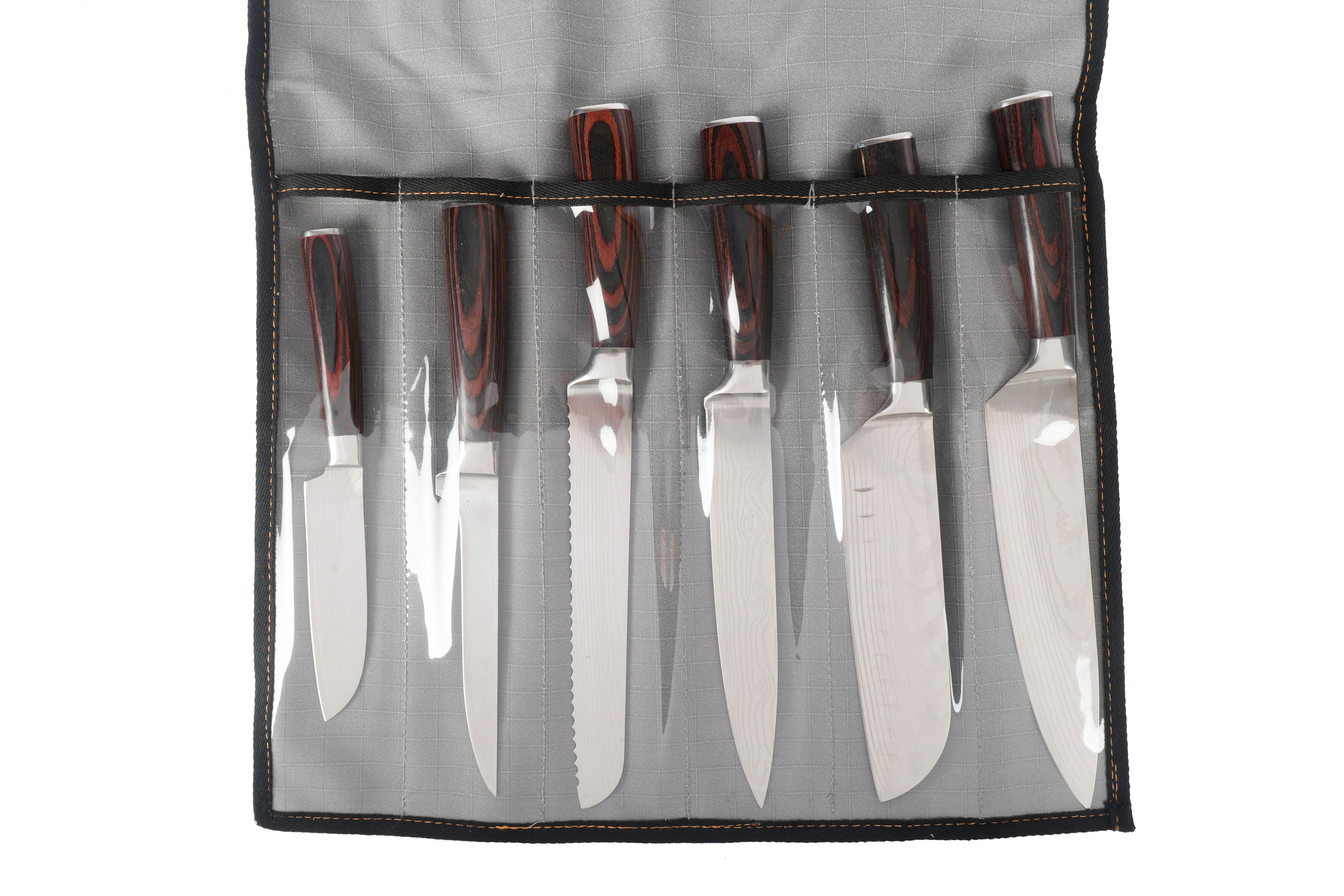6 PIECE 400GSM RIPSTOP CANVAS KNIFE WRAP