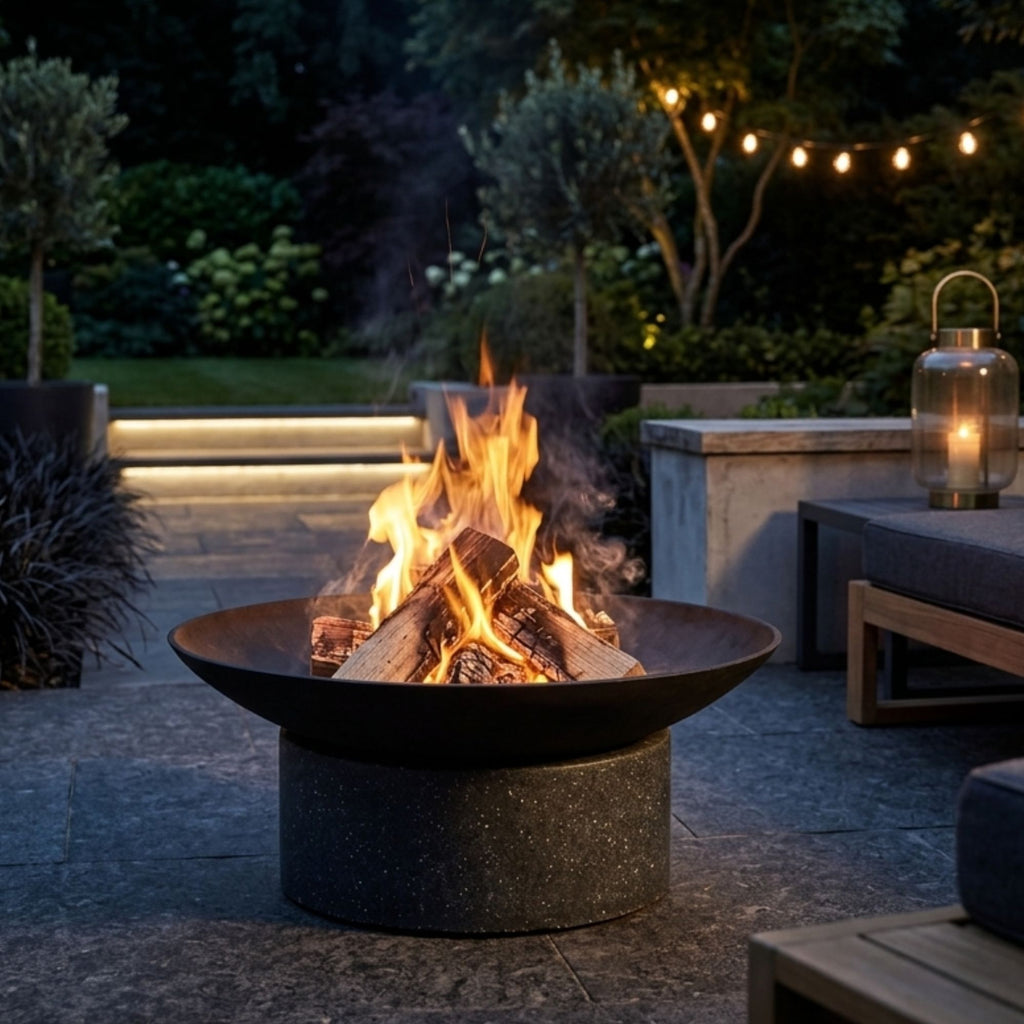 Ignite Heavy-duty Granito Round Stone Base Fire Pit/Planter with 59cm Bowl