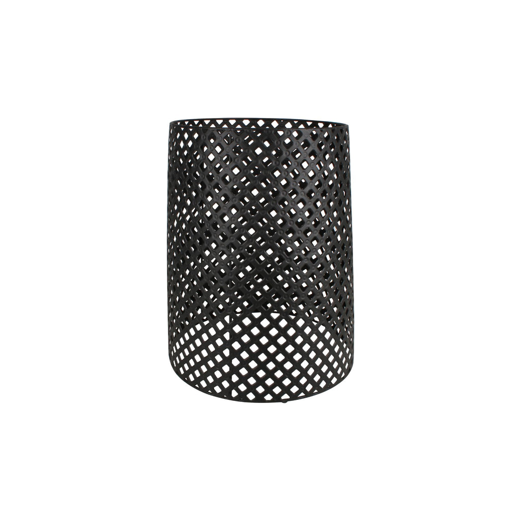 Ignite 56cm Black Steel Round Firepit Planter with Mesh Stand