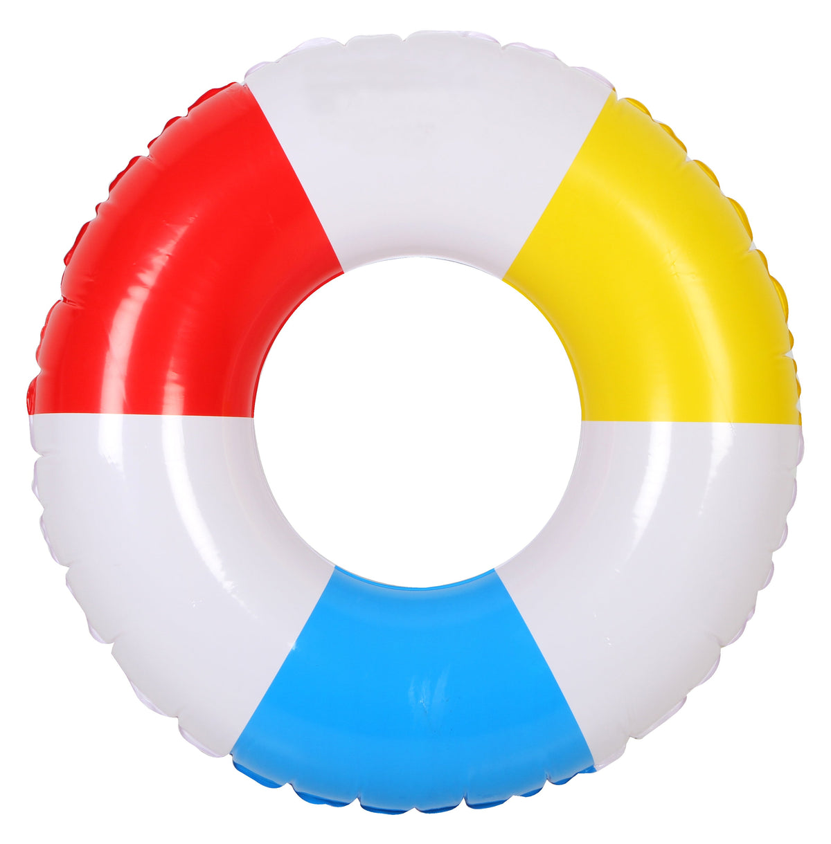 Large Inflatable Swim Ring - Red Yellow Blue Stripe 80cm