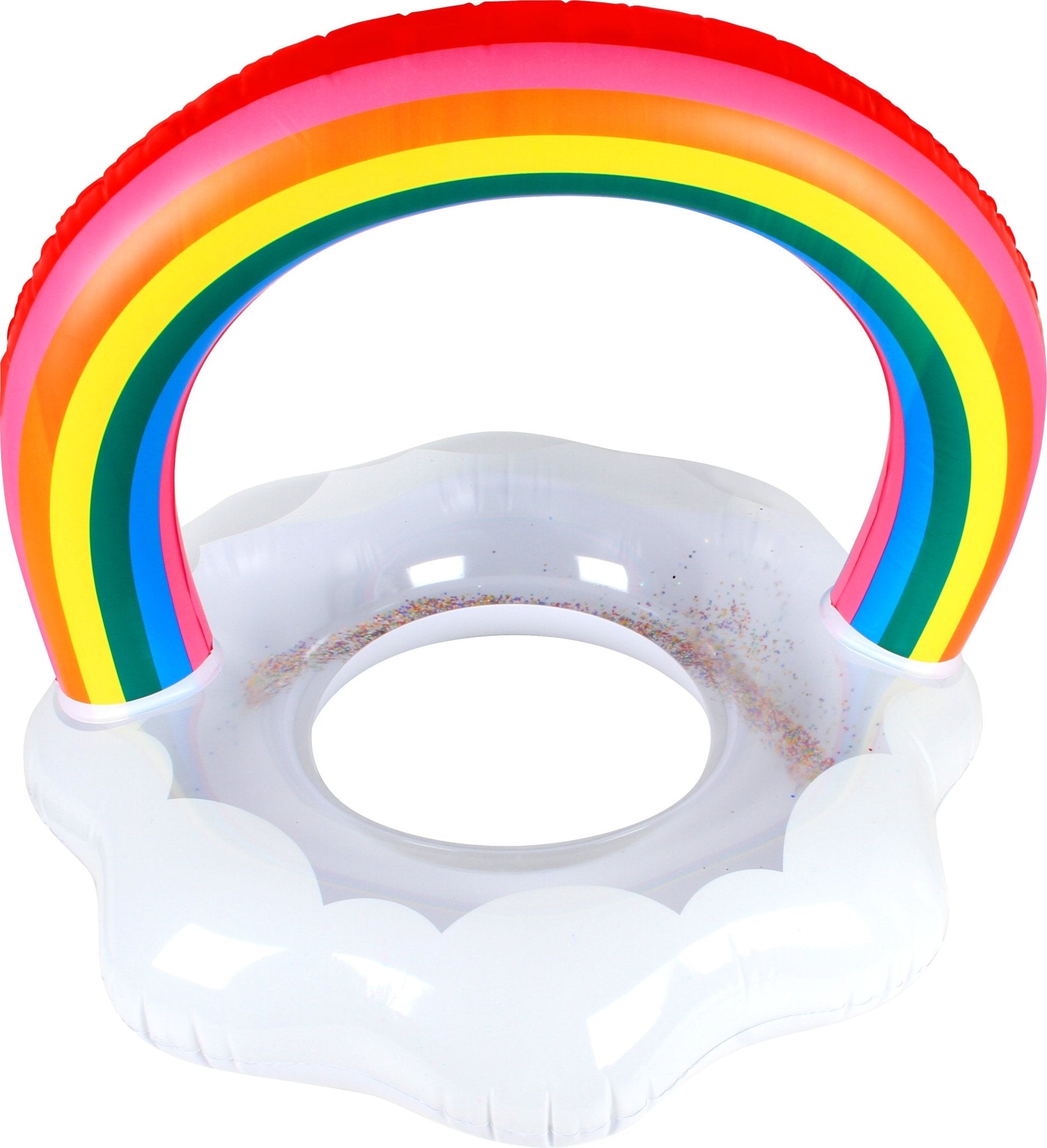 Extra Large Inflatable Rainbow Swim Ring 85x75cm - Ages 6+