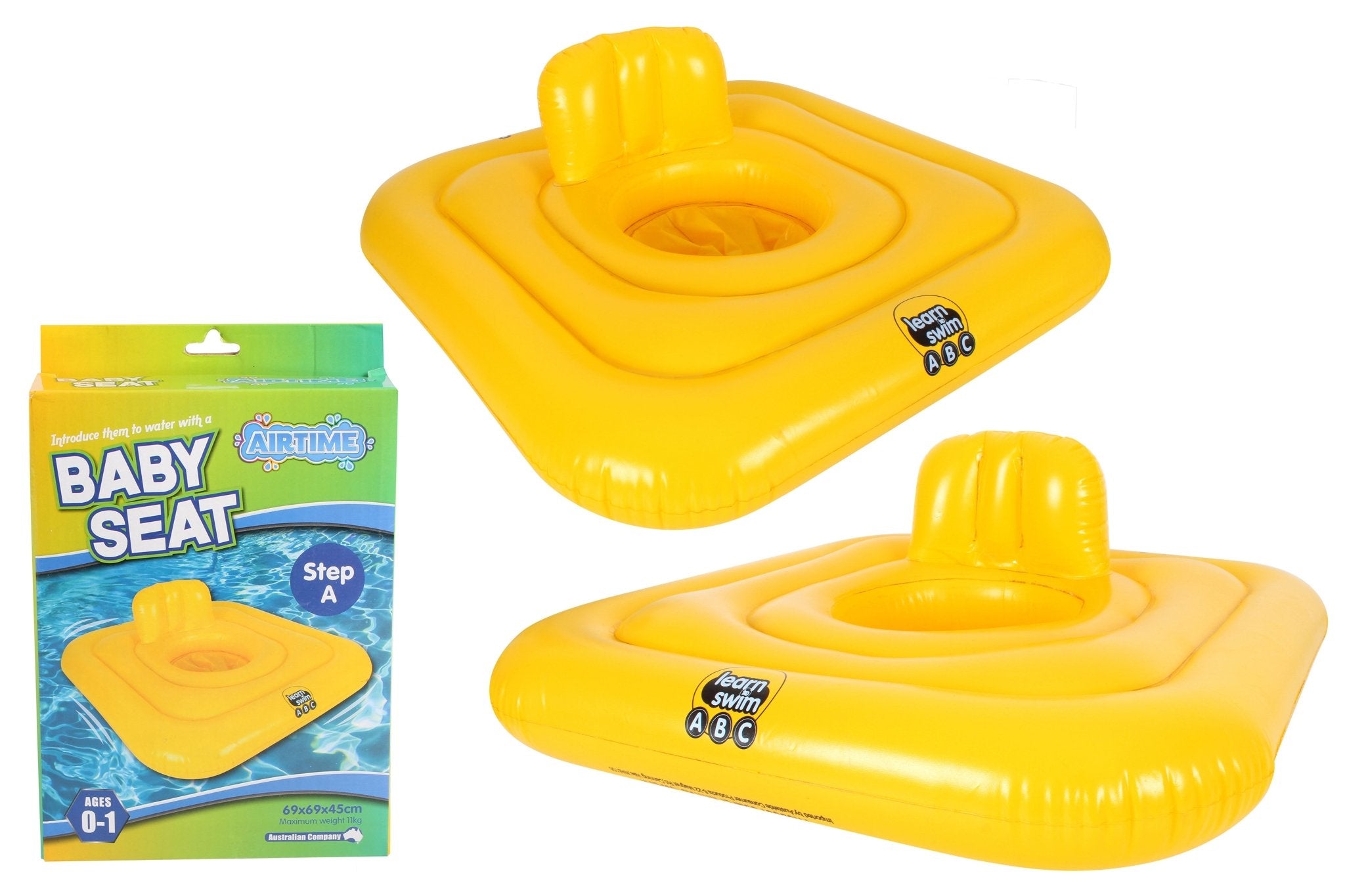 Inflatable Baby Seat Float STEP A (0-1yrs) Back Support, Australian Standards, Safely Introduce Baby to Water