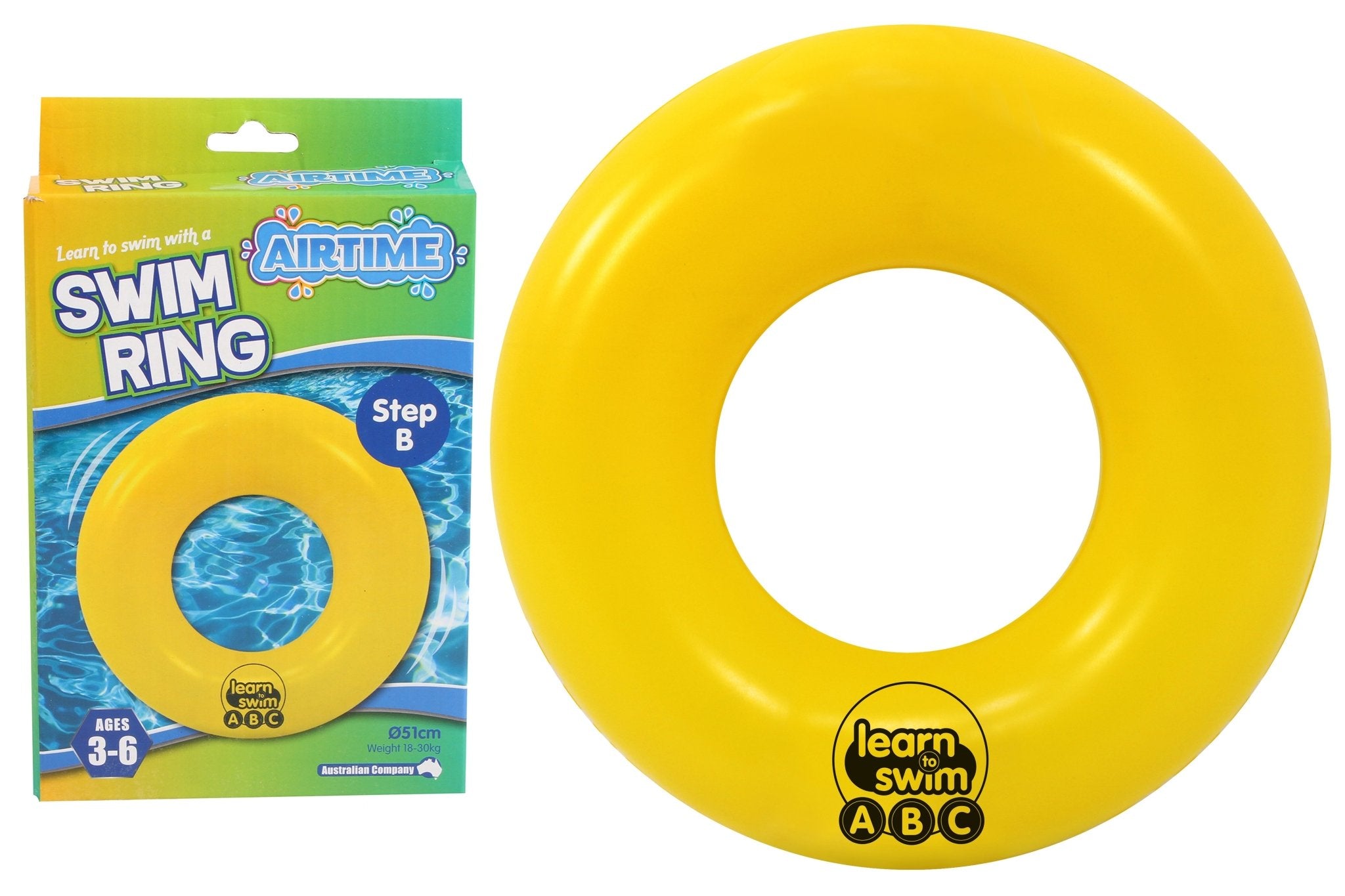 Inflatable Swim Ring STEP B (3-6yrs) Australian Standards, Gives Support Whilst Learning 51cm