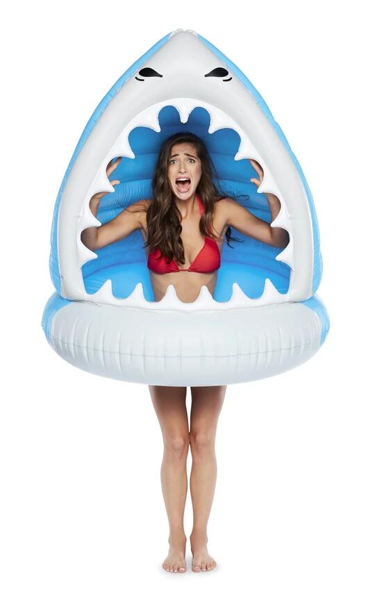 Extra Large Inflatable Shark Mouth Swim Ring 112cm Age6+