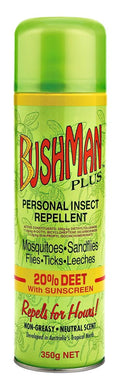 Bushman Plus Aerosol 20% Deet with Sunscreen