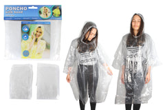 2pk Emergency Poncho with Hood