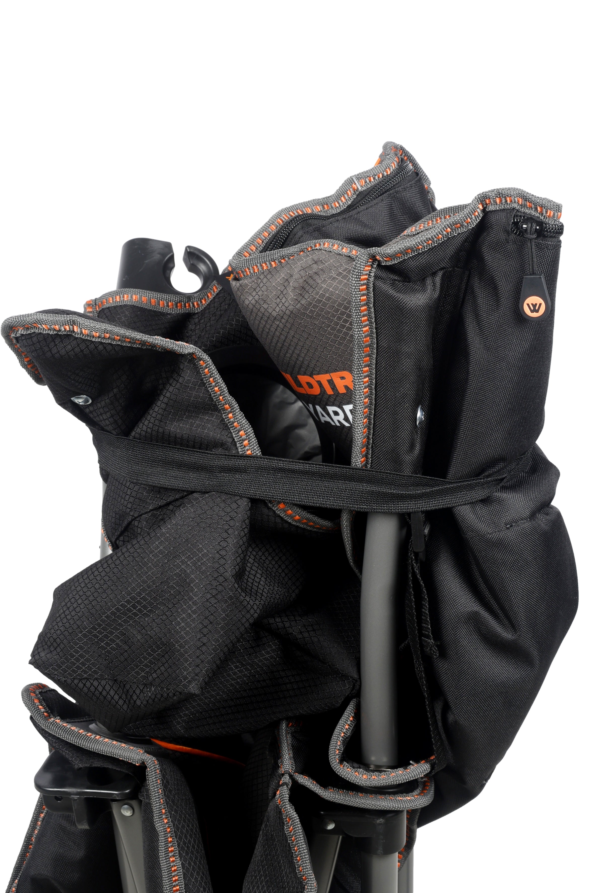 Wildtrak™ DELUXE Yardie Foldable Arm Chair with Shoulder Strap, Built-in Cooler Storage, Drink Holder, Wine Glass Holder