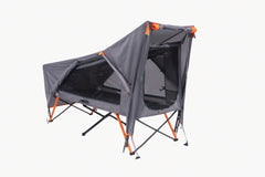 Single Easy Up Stretcher Tent, Powder Coated Steel Frame, Ultra-fine Mesh, Internal pockets, Ripstop Waterproof Fly, Heavy Duty Carry Bag with Handles (200x80x145cm)