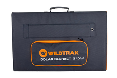 FOLDING 240 WATT SOLAR BLANKET WITH BUILT IN STAND AND ETFE COATING