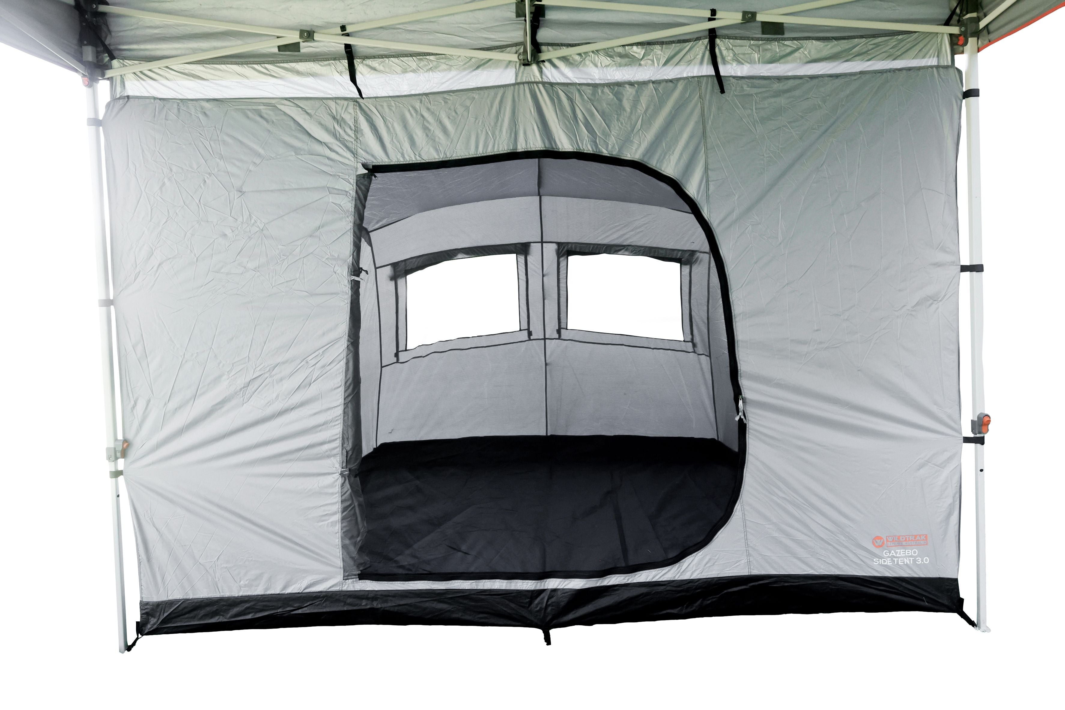 Wildtrak™ 3m Gazebo Side Tent, Waterproof, Mesh Windows, Pegs and Carry Bag - UNIVERSAL FITS MOST GAZEBOS
