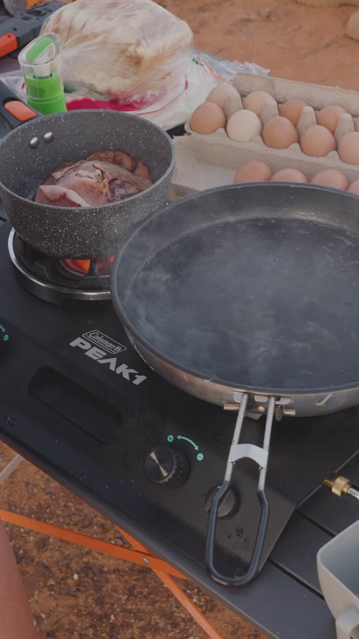Coleman PEAK1™ 2-Burner Camping Stove, Portable, Even Cooking, Wind Protection, 20000 BTUs, Durable