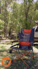 Yamba Solid Arm Camp Chair with Lumbar Support, Wine Glass Holders, Drink Holder, for Camping and Events includes Carry Bag