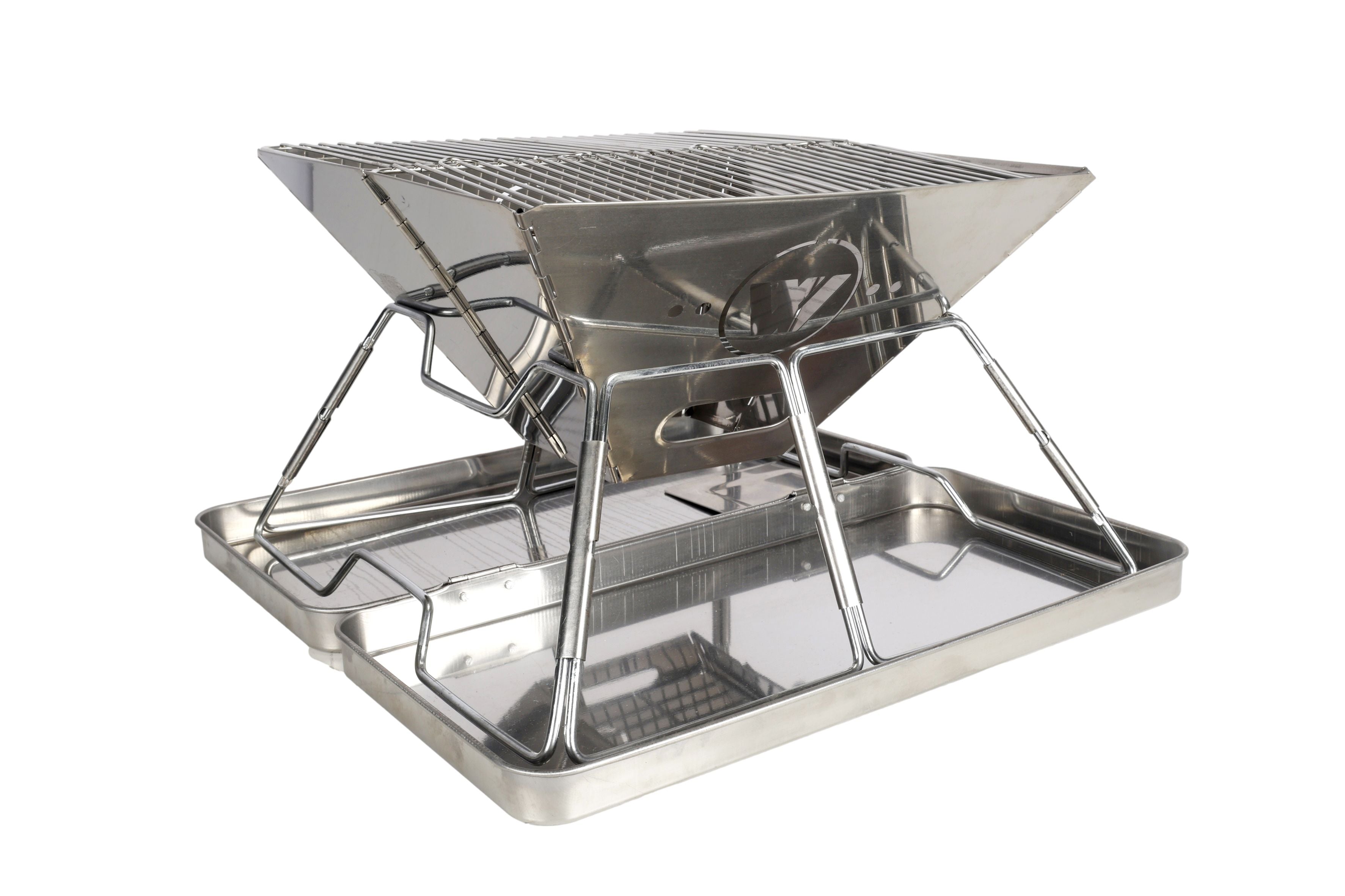 FRONTIER 360 STAINLESS STEEL FOLDING BBQ FIREPIT