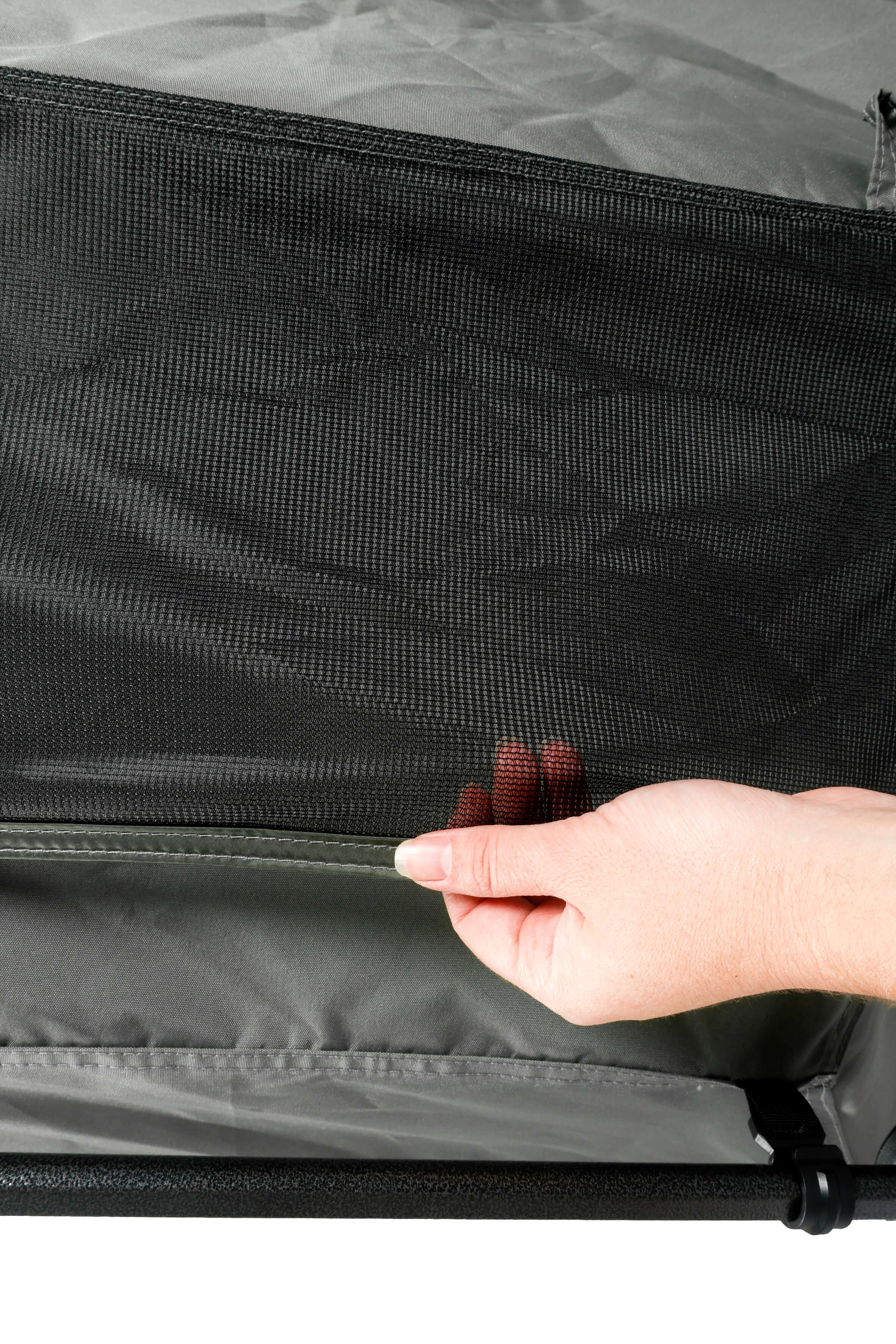 Foldable Wildtrak dog tent designed for camping and relaxing outside with your dog.