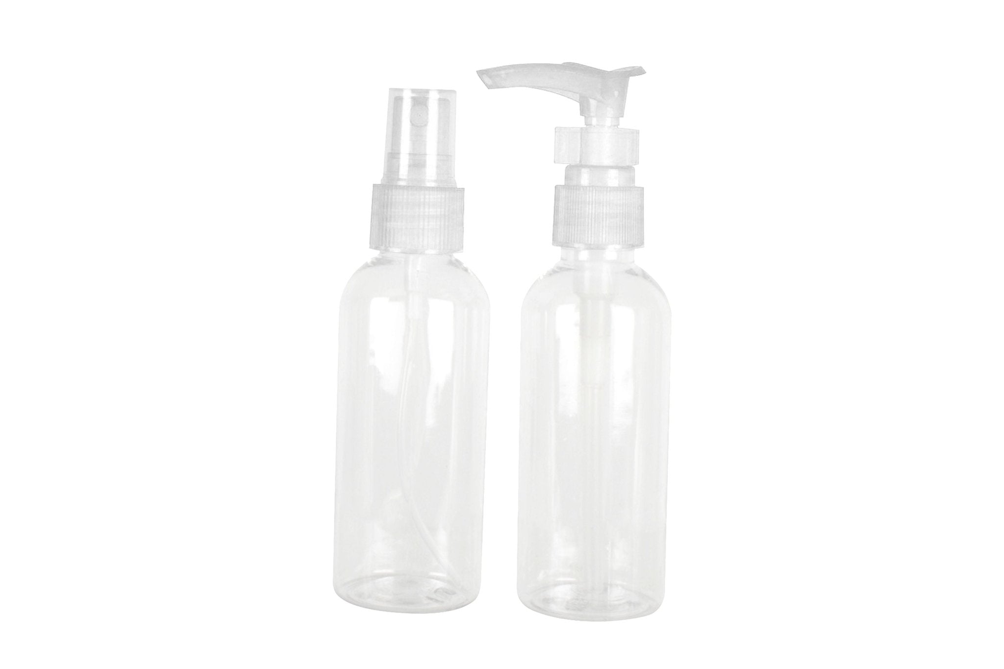 Travel Bottle Set with Pump and Spray, 2pce