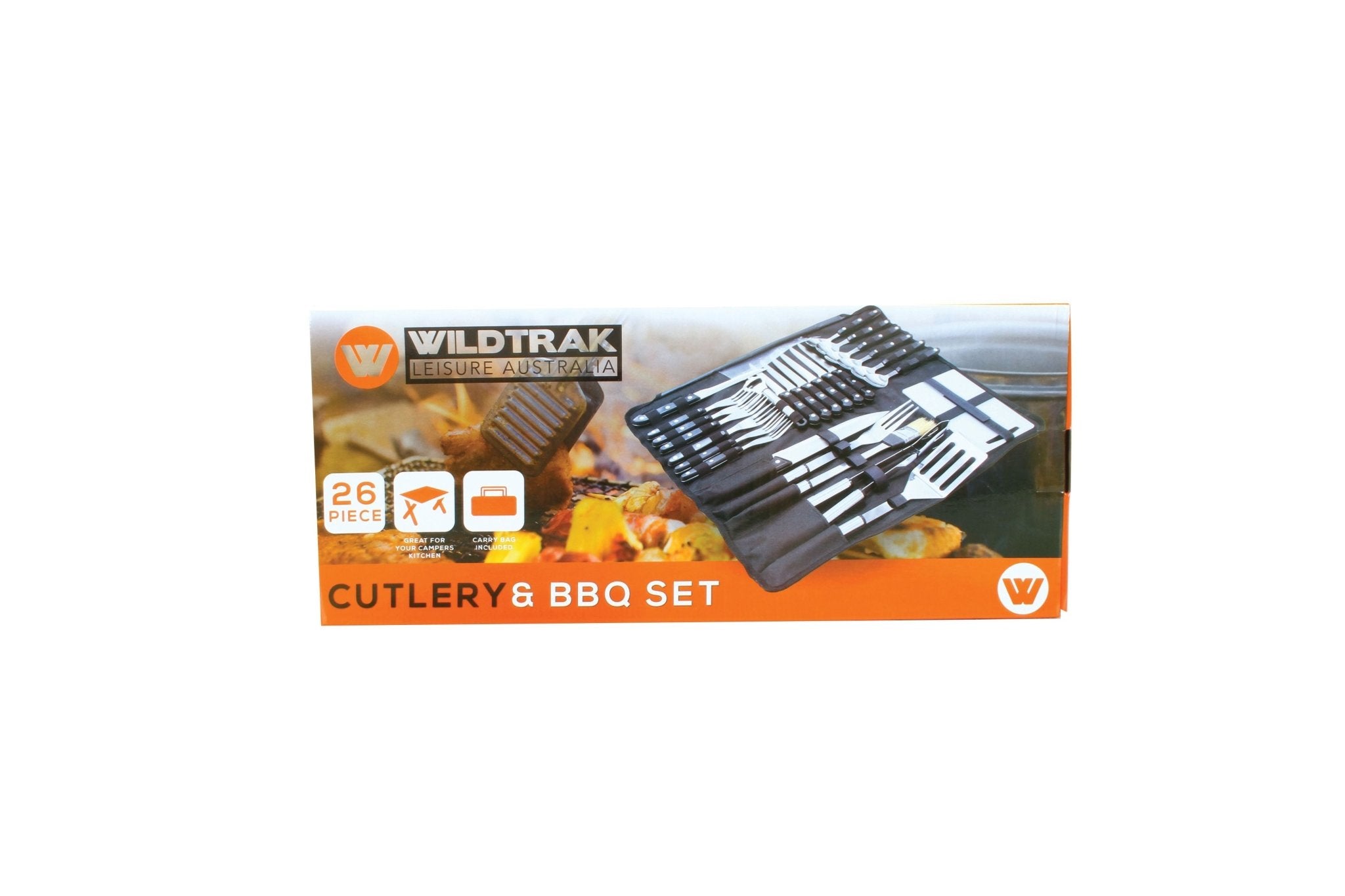 26 Piece Stainless Steel Cutlery and BBQ Set in Canvas Wrap with Handles