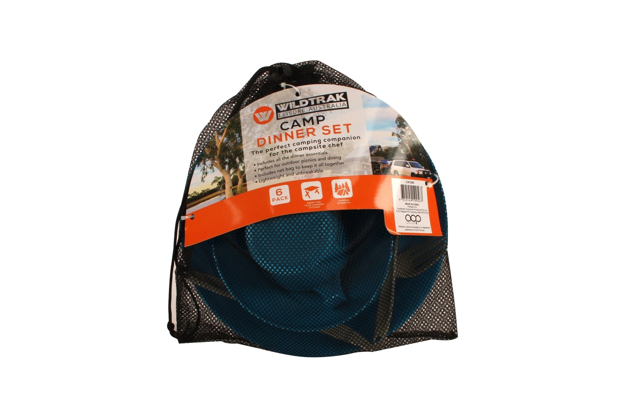 6 Piece KIDS Camp Dinner Set with Storage Bag, Lightweight, Great for kids, School Camps