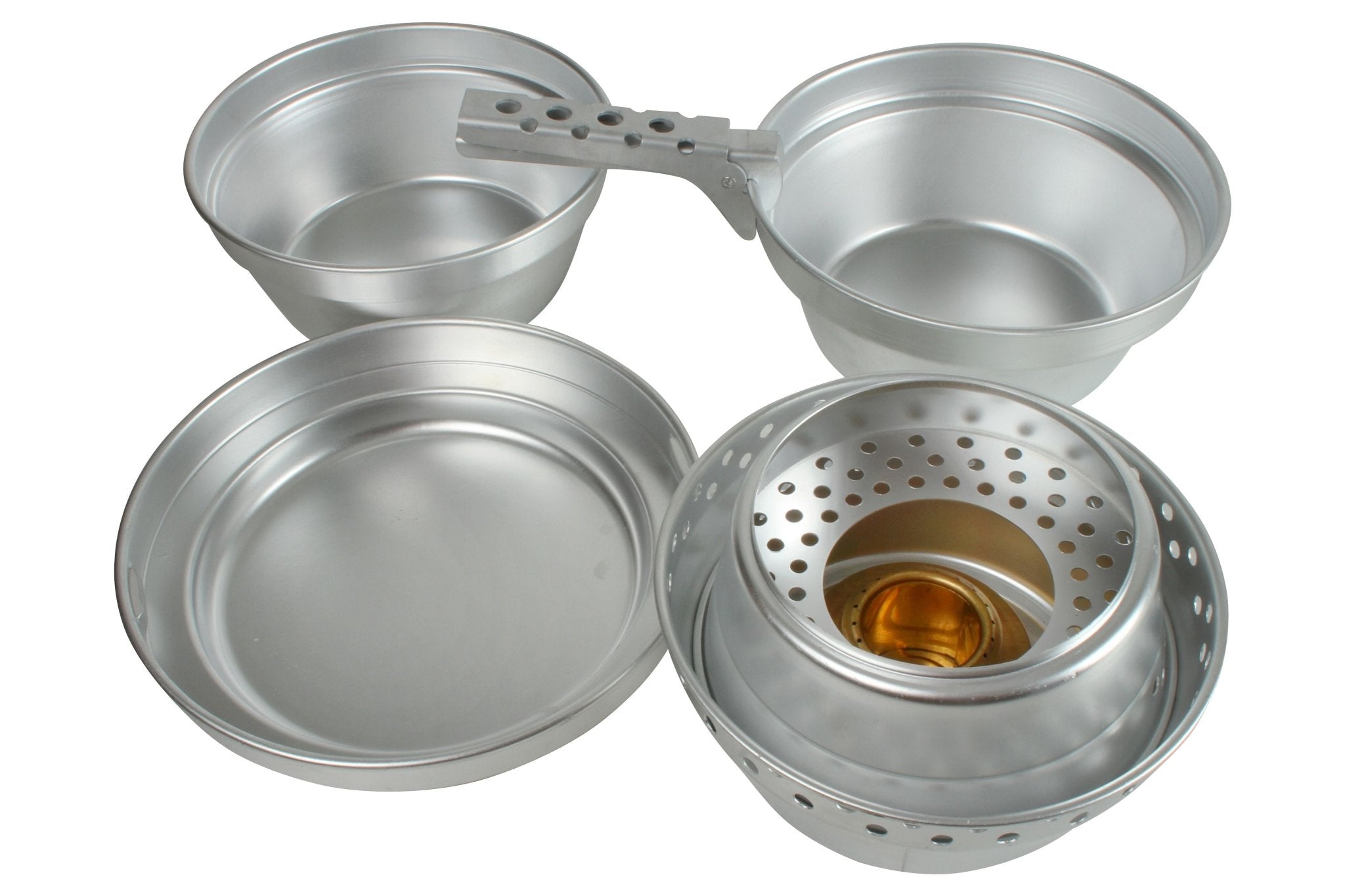 Aluminium Cook Set with Alcohol Burner 8 Piece Set