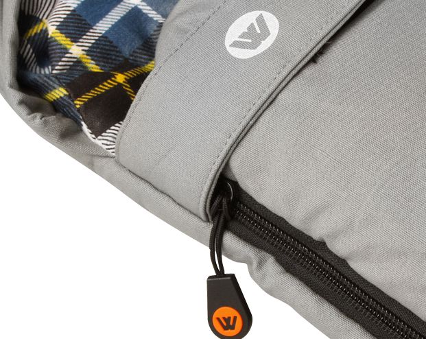 Wildtrak™ Frankland Double Hooded Sleeping Bag, -2 to -7°C, Flannel Inner, Cotton Canvas Outer Shell, Auto Lock Zips, Sewn-through Contruction, Sewn-in Storage Pocket, Storage Bag, Hanging Loops, 120x230cm