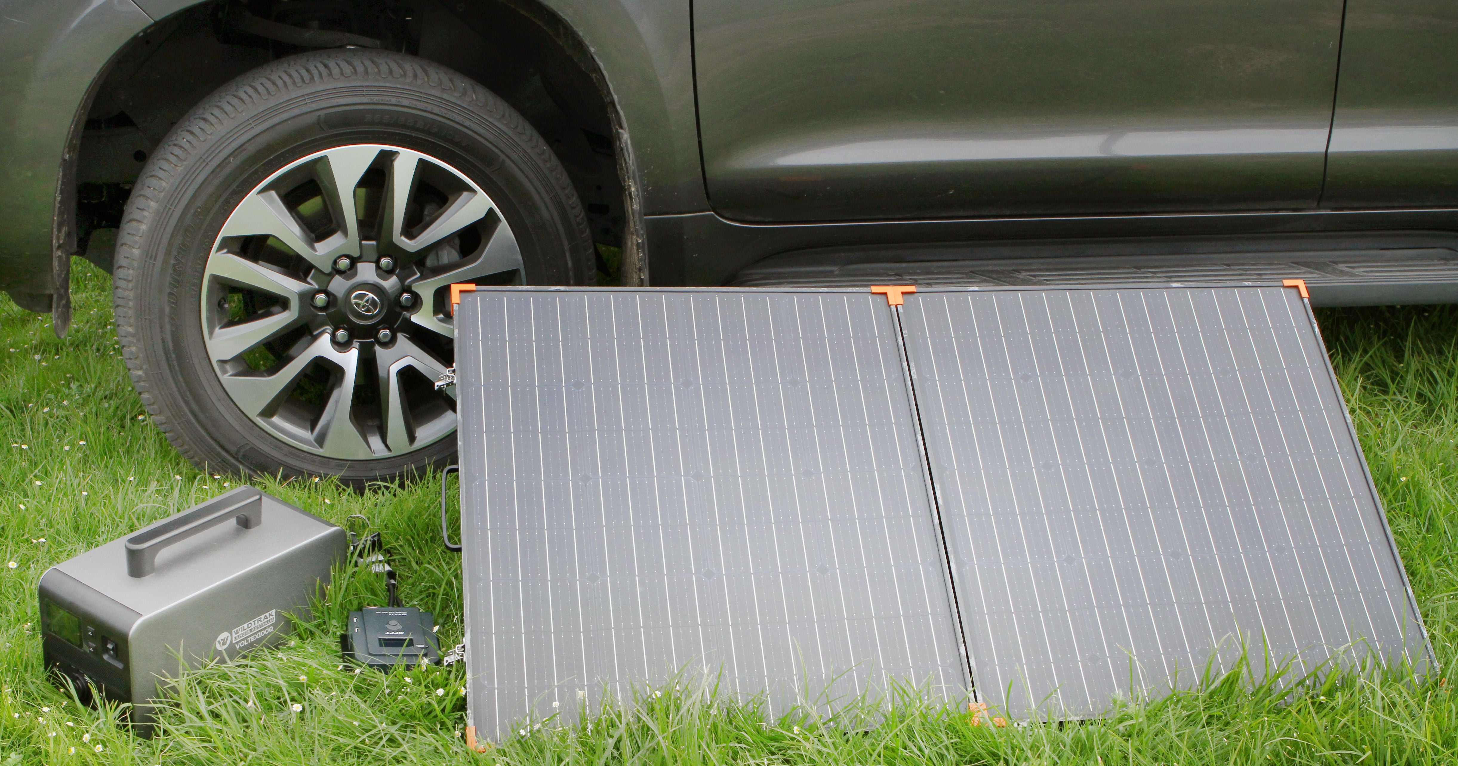Wildtrak™ 160W Folding A-Grade Monocrystalline & Aluminium Solar Panel with Bag for Off-Grid Living, Camping, 4WD & Caravan Adventures