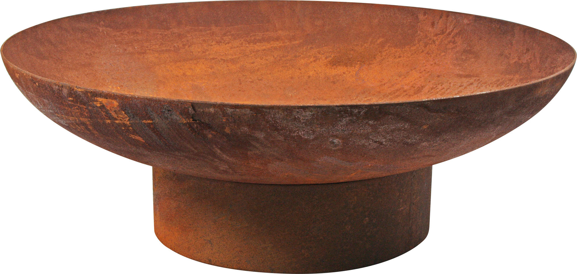 70cm HEAVY DUTY RUST EFFECT ROUND FIRE PIT WITH BASE