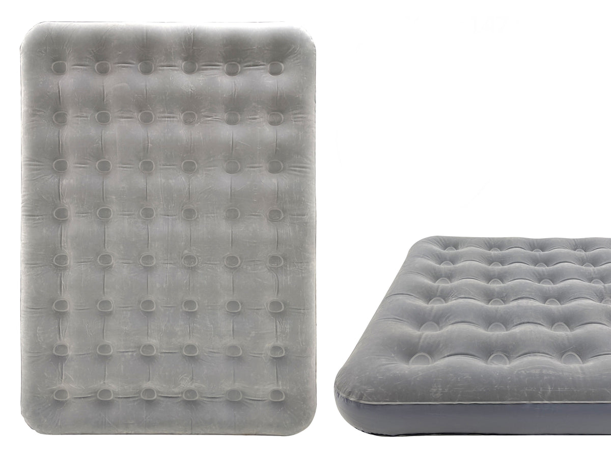 QUEEN COIL BEAM FLOCKED AIRBED