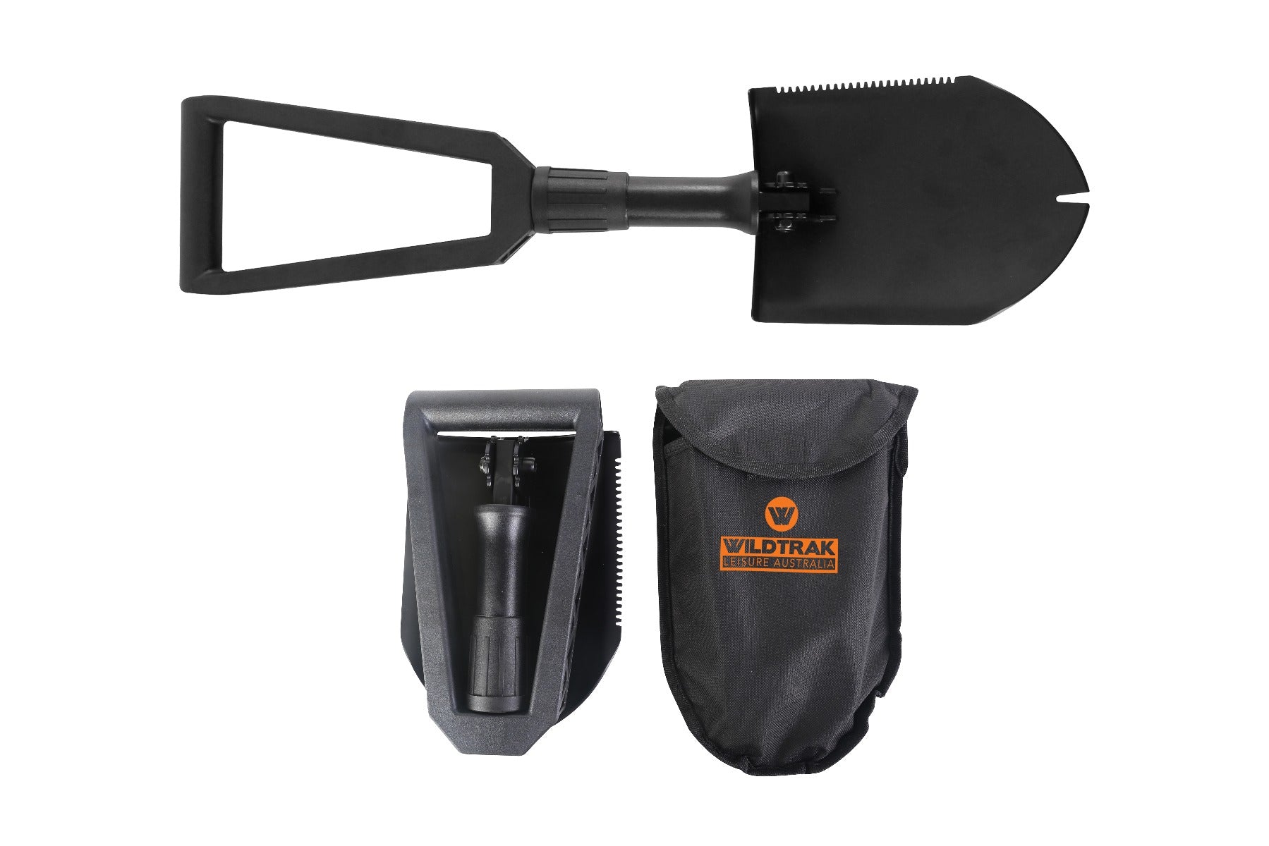 FOLDING SHOVEL WITH POUCH