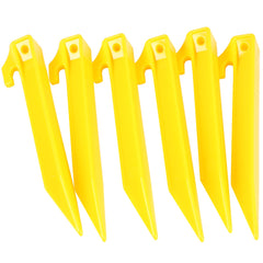 6 PACK 17CM PLASTIC TENT PEGS