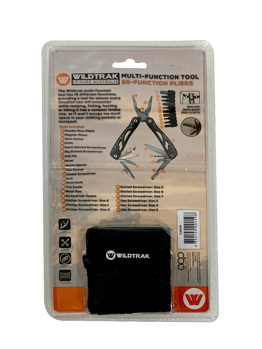 Wildtrak™ 25 in 1 Multi Function Tool with Pliers
