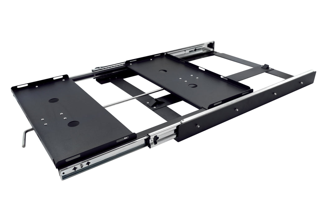 Car Fridge/Freezer Slide, Powder Coated, High Strength Bearing Drawer extends 100% from Base, 2 Straps included, Max Weight 125kg